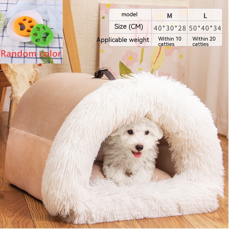 New Splice Portable Pet Nest Portable Autumn And Winter Warm Dog Nest Moisture-proof Long Fur Cat Nest Cross Border Pet Nest - Image 3