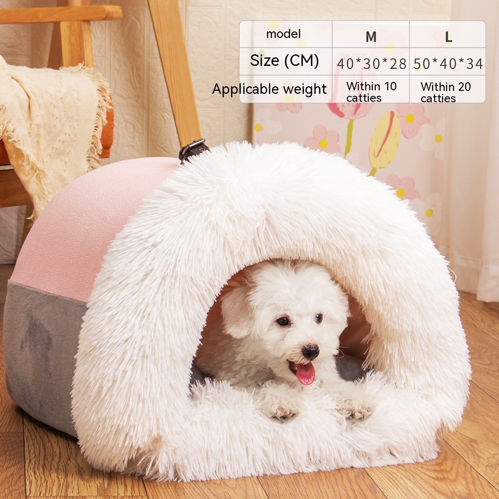 New Splice Portable Pet Nest Portable Autumn And Winter Warm Dog Nest Moisture-proof Long Fur Cat Nest Cross Border Pet Nest - Image 9