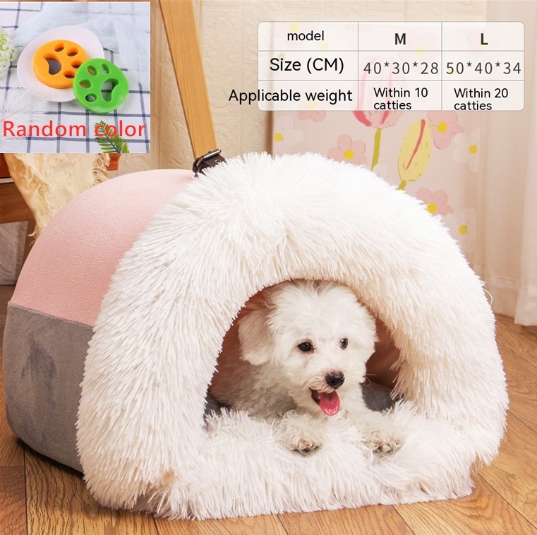 New Splice Portable Pet Nest Portable Autumn And Winter Warm Dog Nest Moisture-proof Long Fur Cat Nest Cross Border Pet Nest - Image 5